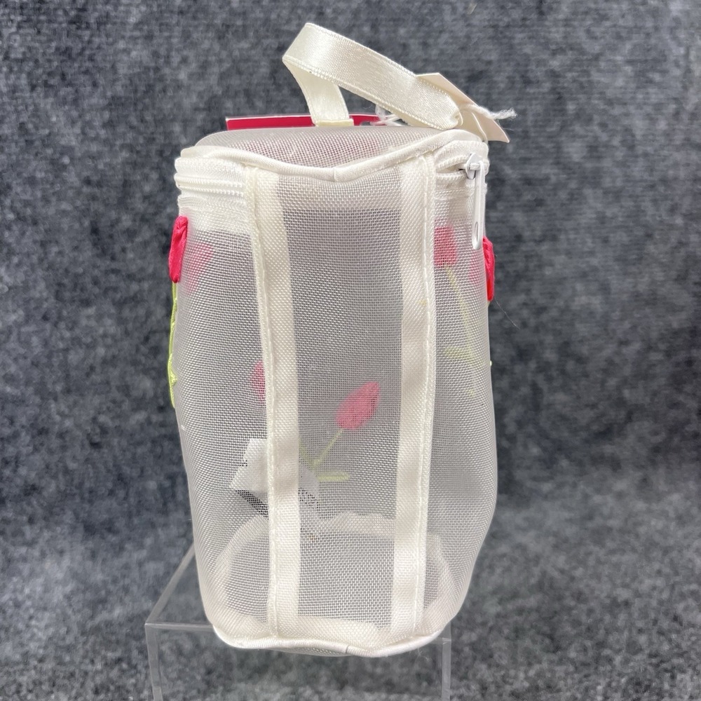 New Victoria's Secret "Splash of Spring" Sampler White Mesh Toiletry Bag Tulips - Picture 4 of 11